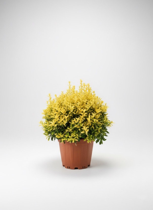 Euonymus japonicus 'El Dorado' top form, saksıda